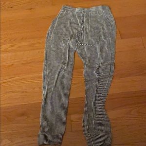 Black and white stripped joggers